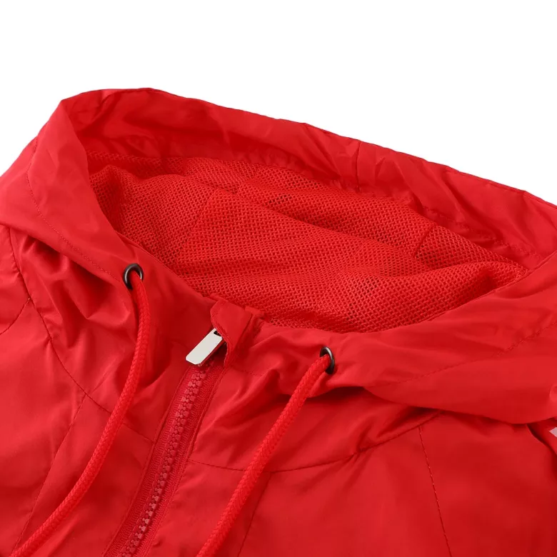 Atletico Madrid Hoodie Windbreaker Jacket 2022/23 - Red&White - vstockx