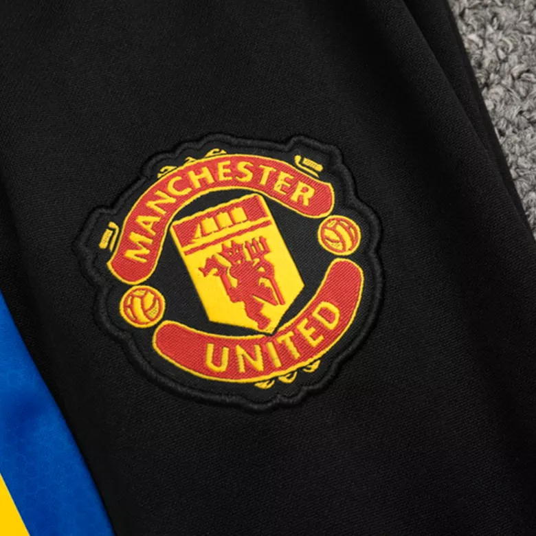 Manchester United 1/4 Zip Tracksuit 2021/22 Kids Blue - vstockx