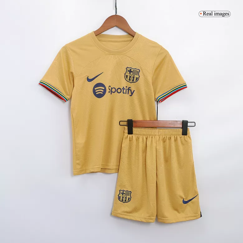 Barcelona Away Kids Soccer Jerseys Kit 2022/23 - vstockx