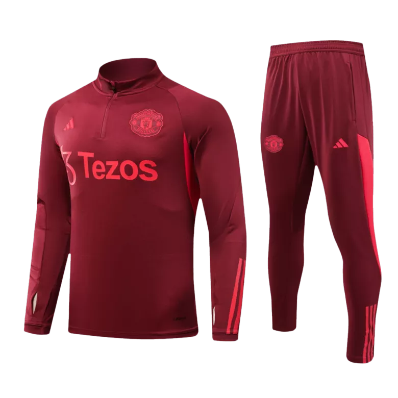 Manchester United 1/4 Zip Tracksuit 2023/24 Red - vstockx