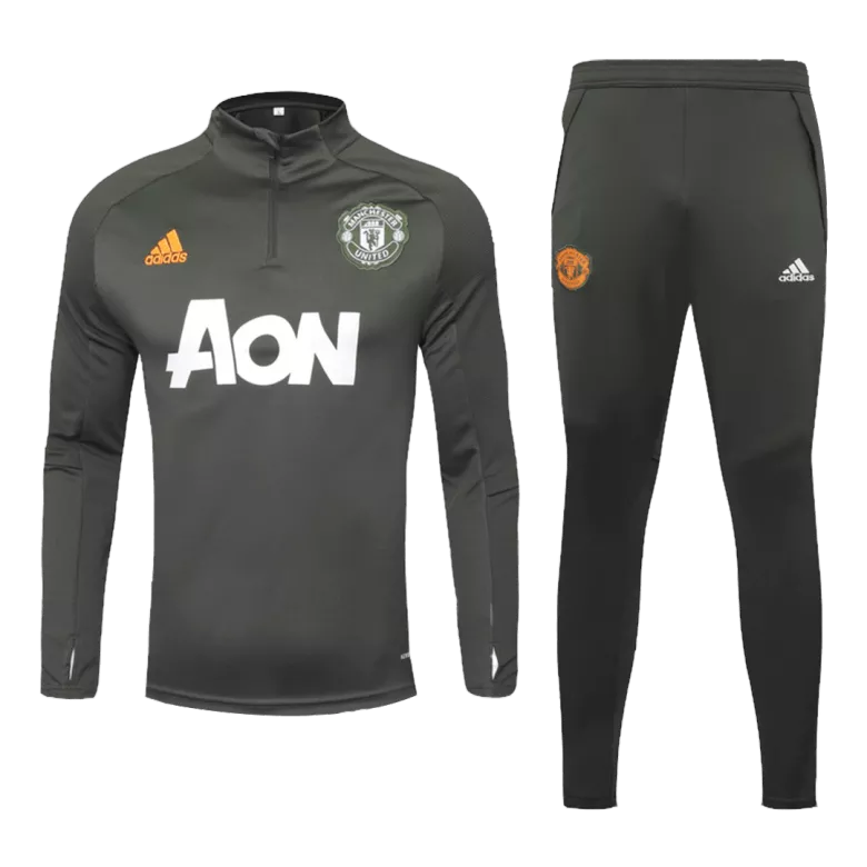 Manchester United 1/4 Zip Tracksuit 2020/21 Dark Green - vstockx