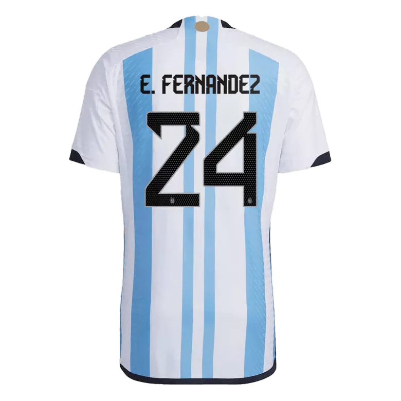 E. FERNANDEZ #24 Argentina Three Stars Home Authentic Jersey World Cup 2022 - vstockx