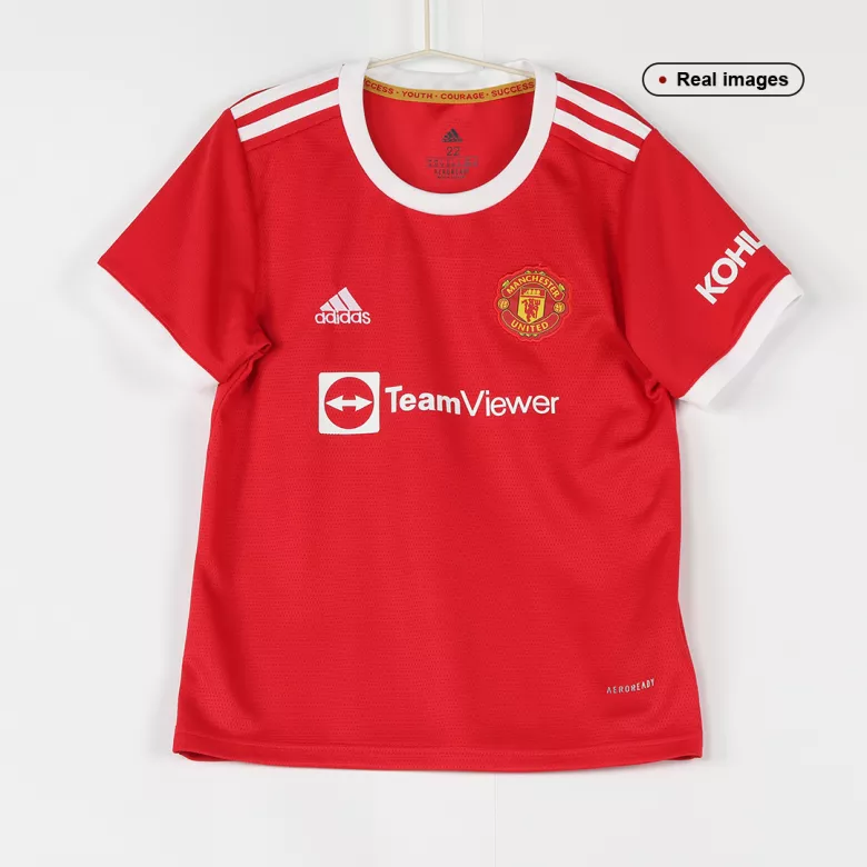 RONALDO #7 Manchester United Home Kids Soccer Jerseys Kit 2021/22 - vstockx
