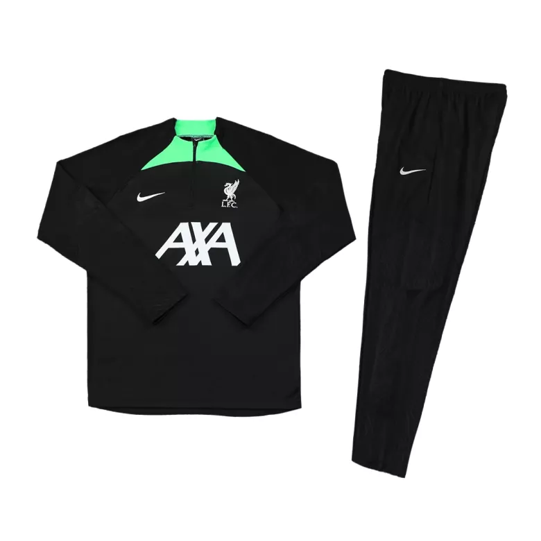 Liverpool 1/4 Zip Tracksuit 2023/24 Kids Black - vstockx