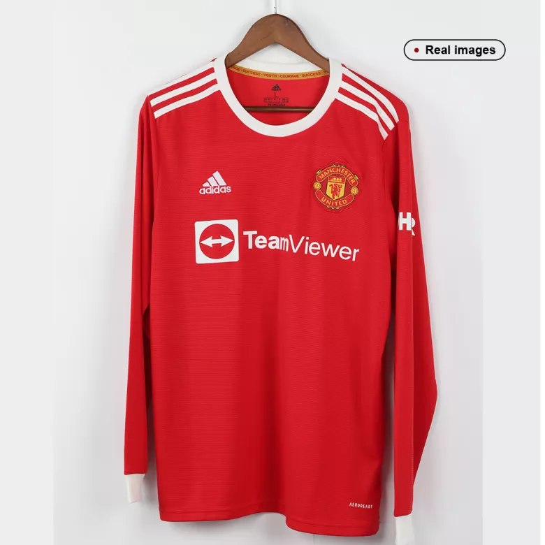 Manchester United Home Long Sleeve Soccer Jersey 2021/22 - vstockx