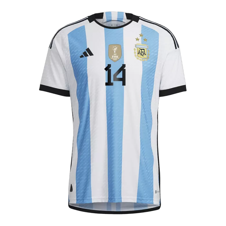 New PALACIOS #14 Argentina Three Stars Home World Cup 2022 Champion Authentic Jersey - vstockx