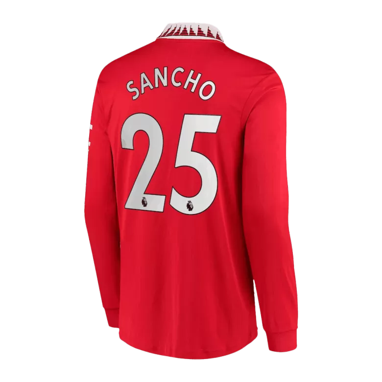 SANCHO #25 Manchester United Home Long Sleeve Soccer Jersey 2022/23 - vstockx