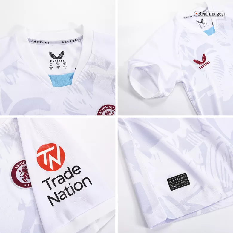 Aston Villa Away Kids Soccer Jerseys Kit 2023/24 - vstockx