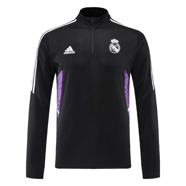 Real Madrid 1/4 Zip Tracksuit 2022/23 Black - vstockx