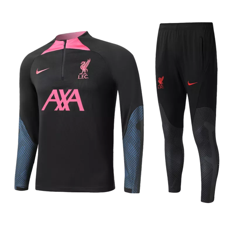 Liverpool 1/4 Zip Tracksuit 2022/23 Kids Black - vstockx