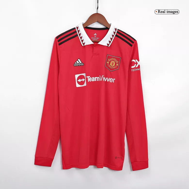 Manchester United Home Long Sleeve Soccer Jersey 2022/23 - vstockx