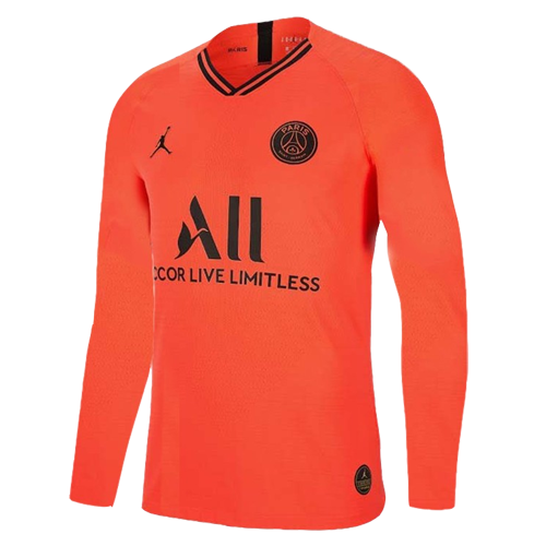 19/20 PSG Away Red&Orange Long Sleeve Soccer Jerseys Shirt - vstockx