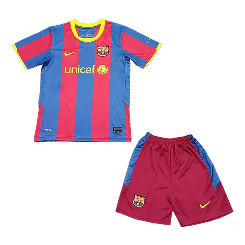 Vintage Barcelona Home Kids Soccer Jerseys Kit 2010/11 - vstockx