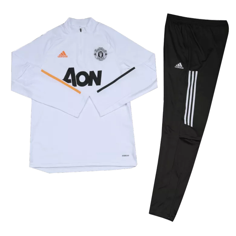 Manchester United 1/4 Zip Tracksuit 2020/21 White - vstockx