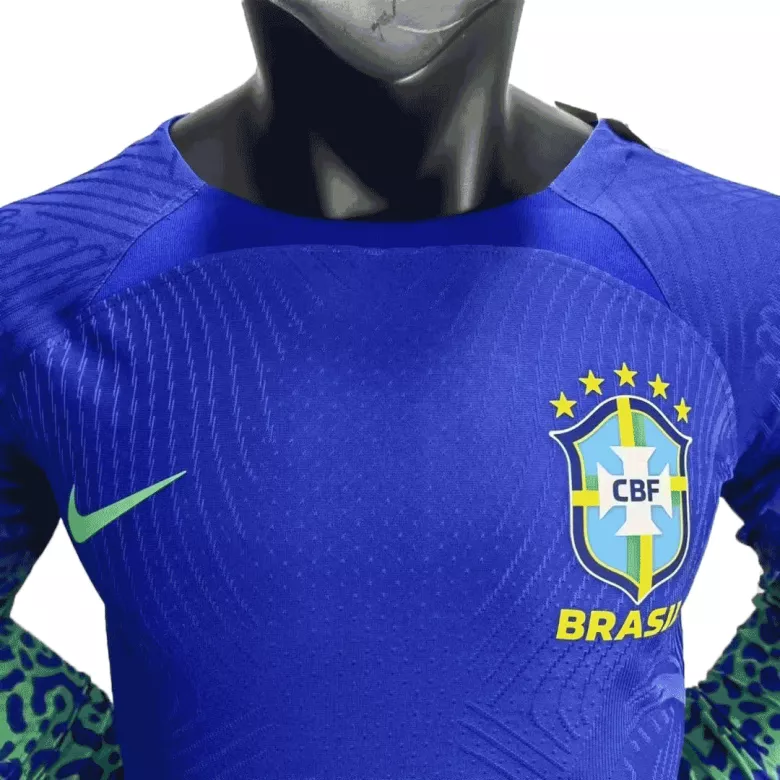 Authentic Brazil Away Long Sleeve Soccer Jersey 2022 - vstockx