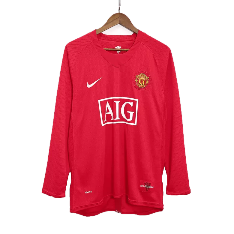 Vintage Soccer Jersey RONALDO #7 Manchester United Home Long Sleeve 2007/08 - vstockx