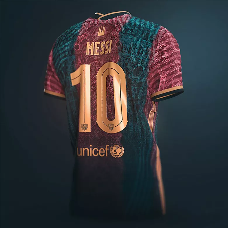 MESSI #10 Barcelona Pre-Match Soccer Jersey 2021/22 - vstockx