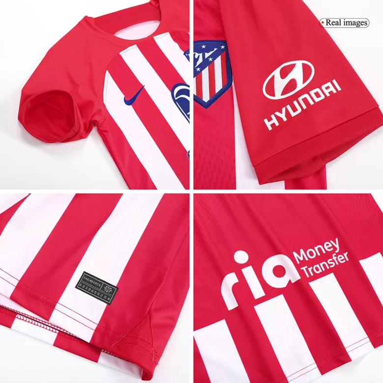 Atletico Madrid Home Kids Soccer Jerseys Kit 2023/24 - vstockx
