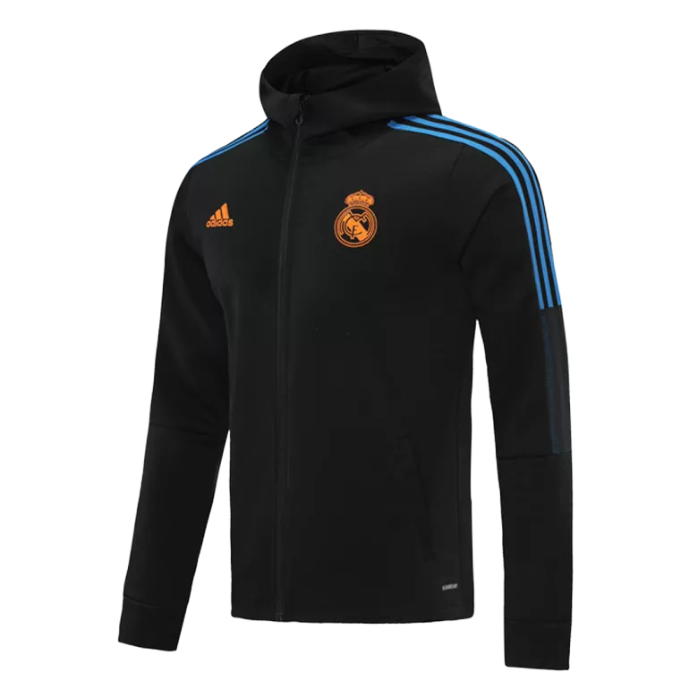 Real Madrid Hoodie Jacket Tracksuit 2021/22 Black - vstockx