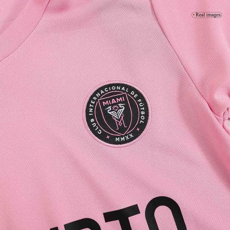 Inter Miami CF Home Long Sleeve Kids Soccer Jerseys Kit 2023/24 - vstockx