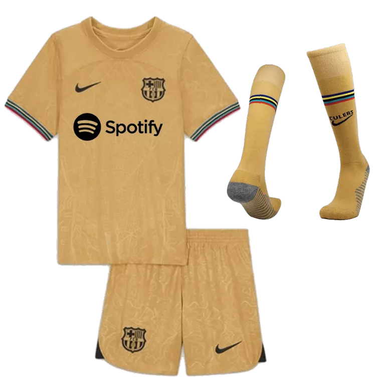 Barcelona Away Kids Soccer Jerseys Full Kit 2022/23 - vstockx