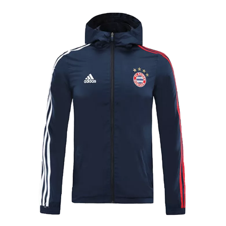 Bayern Munich Hoodie Windbreaker Jacket 2020/21 - Navy - vstockx