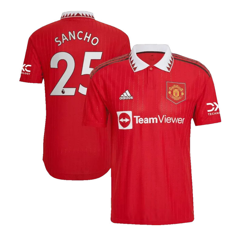 SANCHO #25 Manchester United Home Authentic Jersey 2022/23 - vstockx