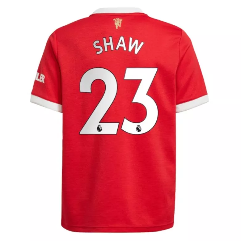 SHAW #23 Manchester United Home Soccer Jersey 2021/22 - vstockx