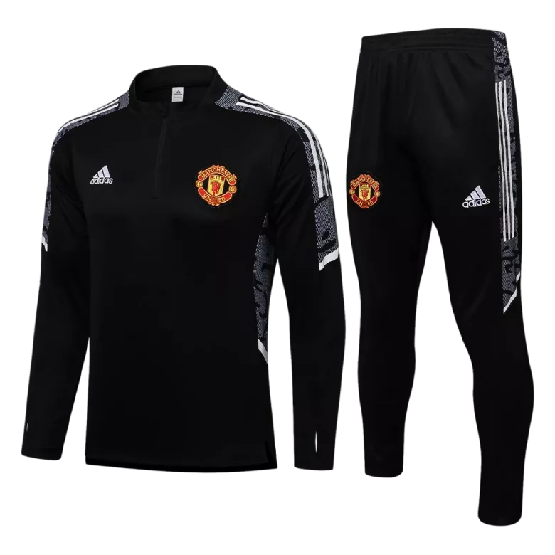 Manchester United 1/4 Zip Tracksuit 2021/22 Black - vstockx