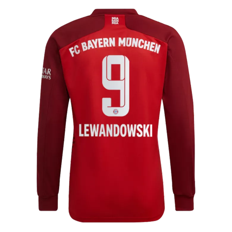 LEWANDOWSKI #9 Bayern Munich Home Long Sleeve Soccer Jersey 2021/22 - vstockx