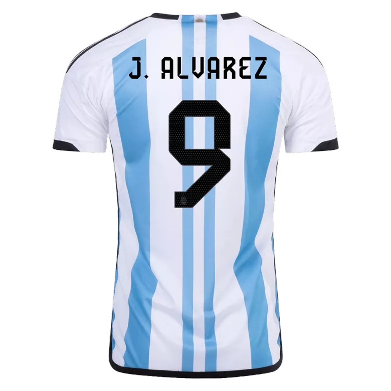 J. ALVAREZ #9 Argentina Three Stars Home Jersey 2022 - vstockx