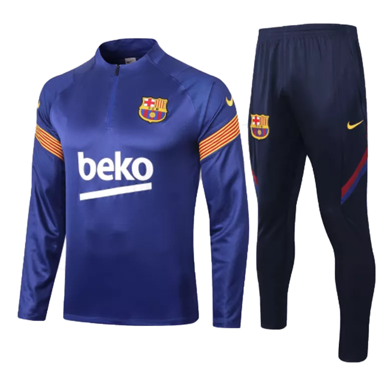 Barcelona 1/4 Zip Tracksuit 2020/21 Blue - vstockx