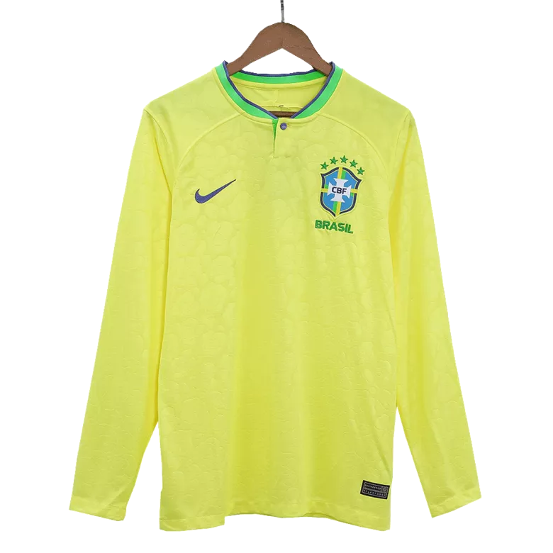 Brazil Home Long Sleeve Soccer Jersey 2022 - vstockx
