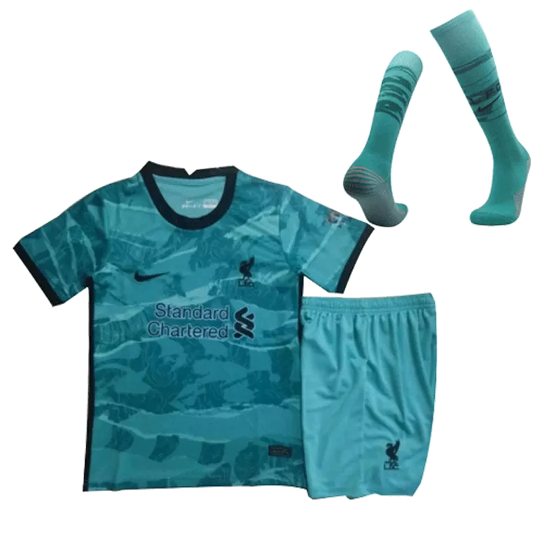 Liverpool Away Kids Soccer Jerseys Kit 2020/21 - vstockx