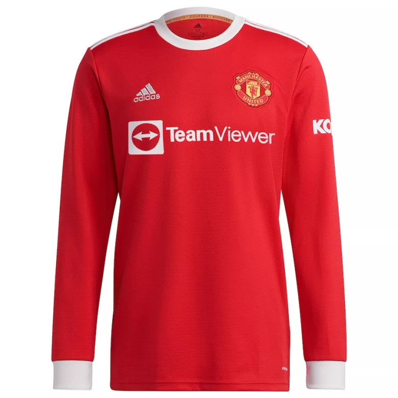 RONALDO #7 Manchester United Home Long Sleeve Soccer Jersey 2021/22 - vstockx