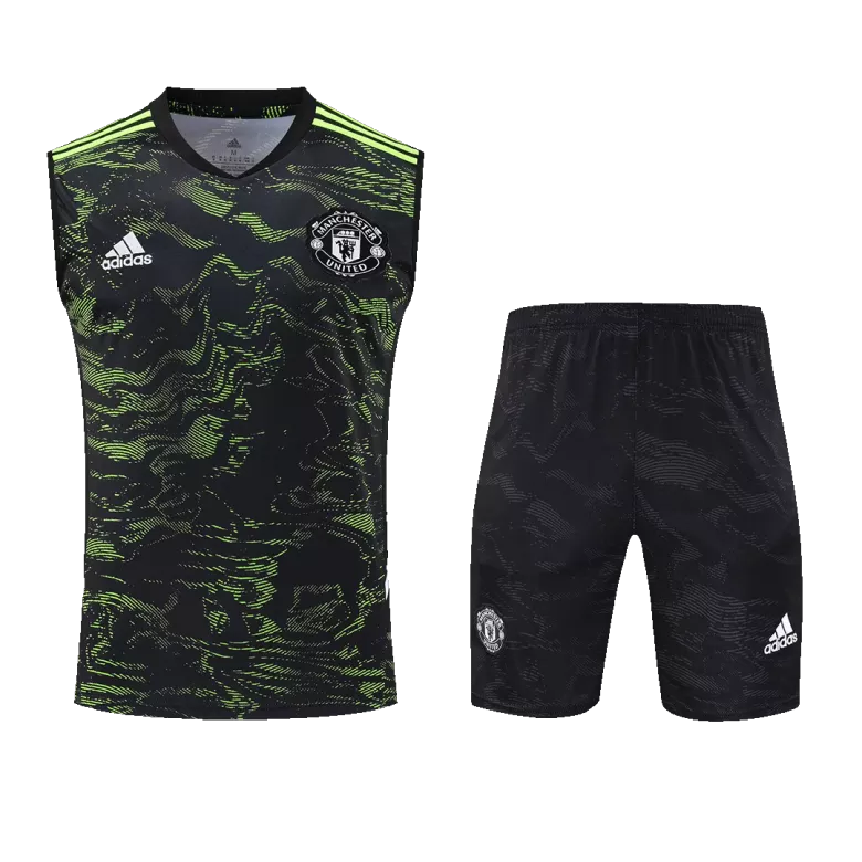 Manchester United Jerseys Sleeveless Training Kit 2022/23 Black&Green - vstockx