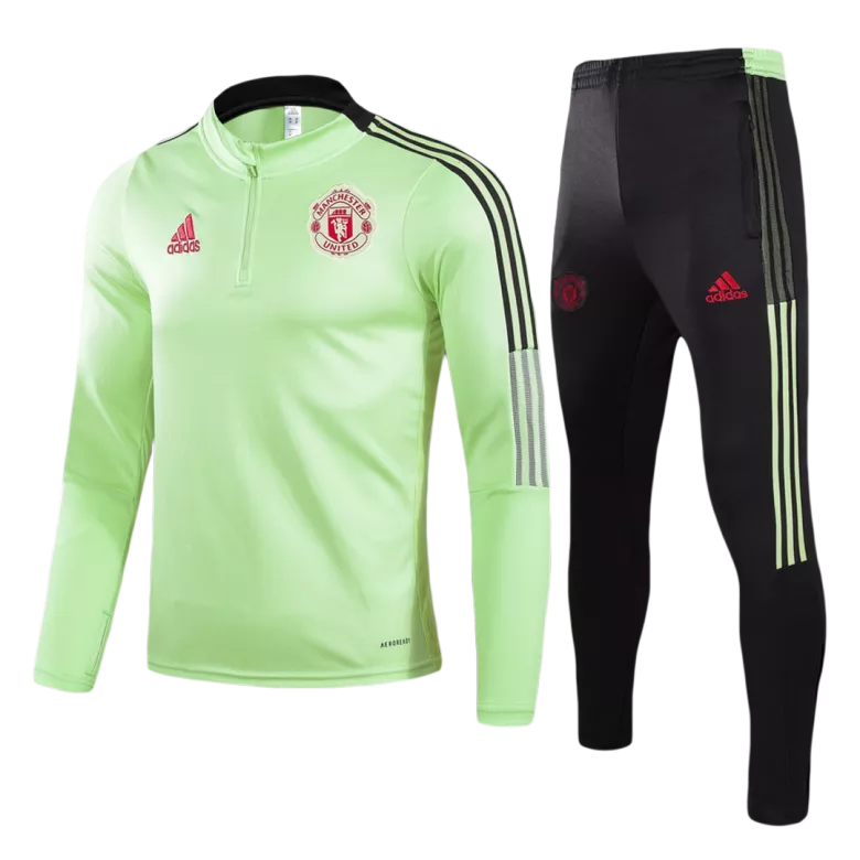 Manchester United 1/4 Zip Tracksuit 2021/22 Green - vstockx