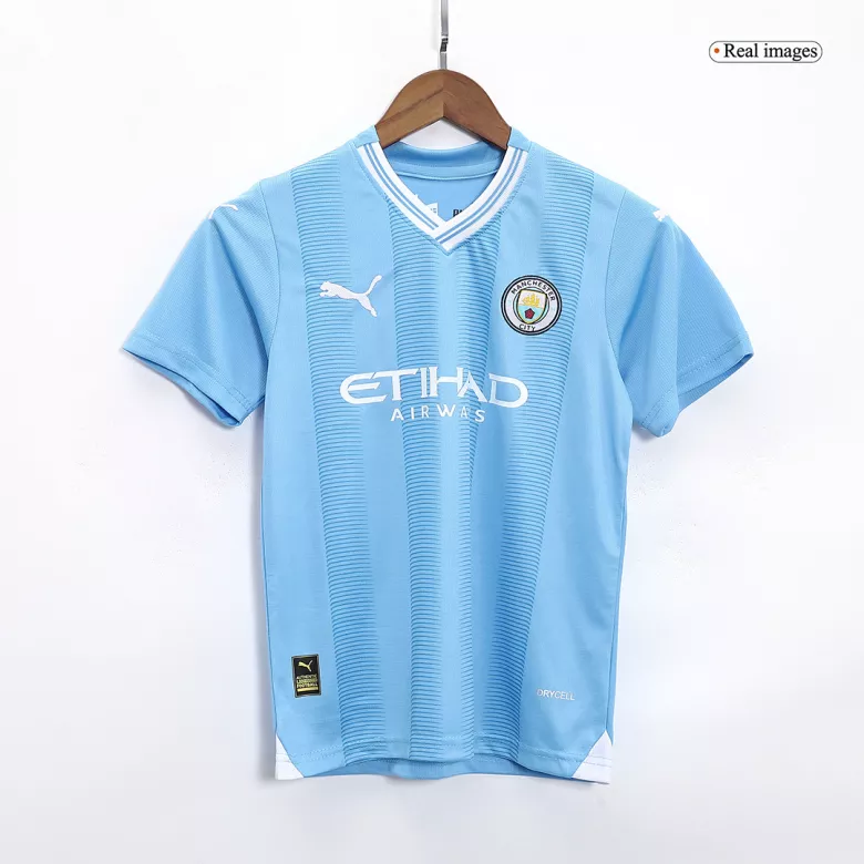 Manchester City Home Kids Jerseys Full Kit 2023/24 - vstockx