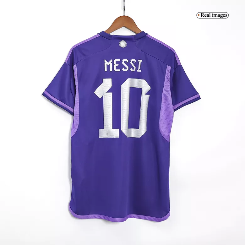 New MESSI #10 Argentina Three Stars Away World Cup 2022 Champion Jersey - vstockx