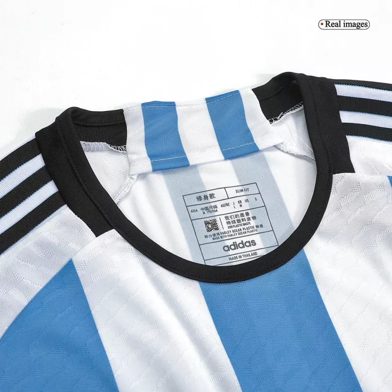 Argentina Three Stars Home Authentic Jersey World Cup 2022 - vstockx