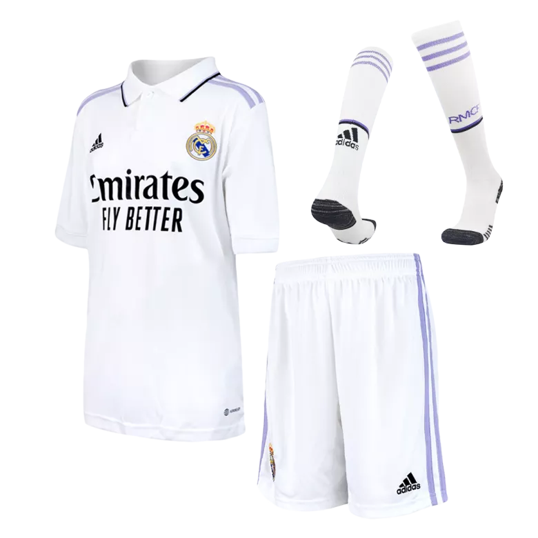 Real Madrid Home Kids Soccer Jerseys Full Kit 2022/23 - vstockx