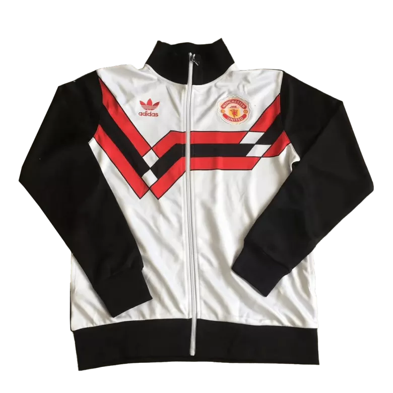 Vintage Manchester United Track Jacket 1990 - Black&White - vstockx