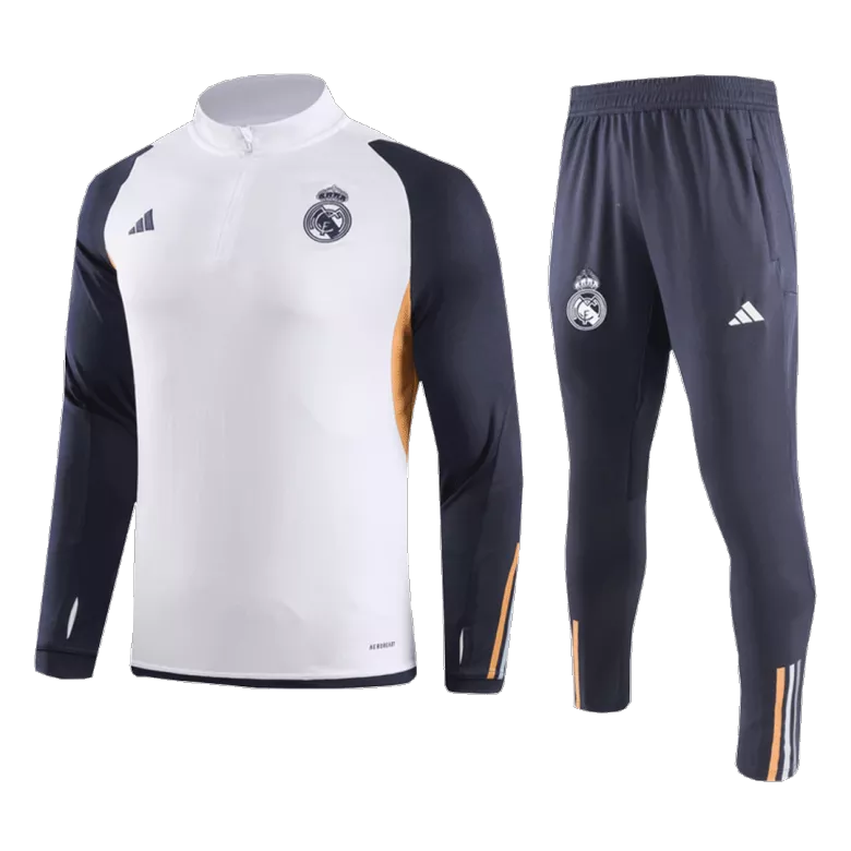 Real Madrid 1/4 Zip Tracksuit 2023/24 White - vstockx