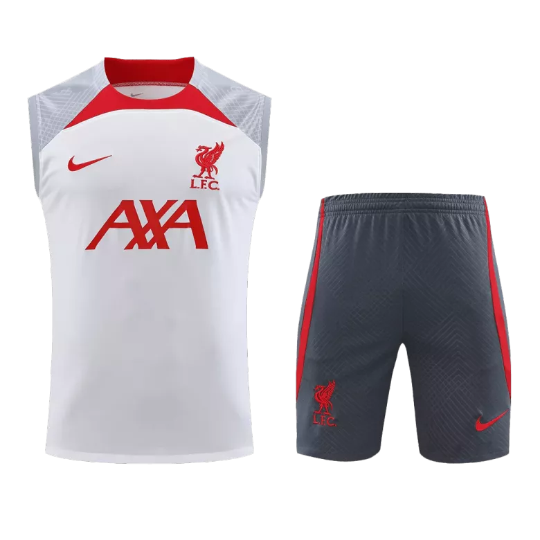 Liverpool Jerseys Sleeveless Training Kit 2023/24 White&Gray - vstockx
