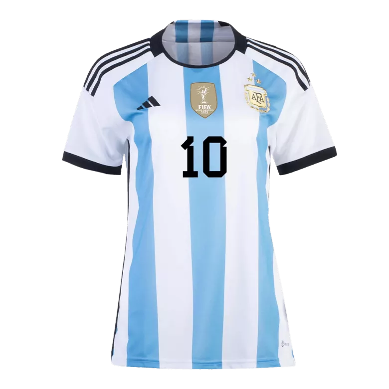 Women's MESSI #10 Argentina Three Stars Home Jersey 2022 - vstockx