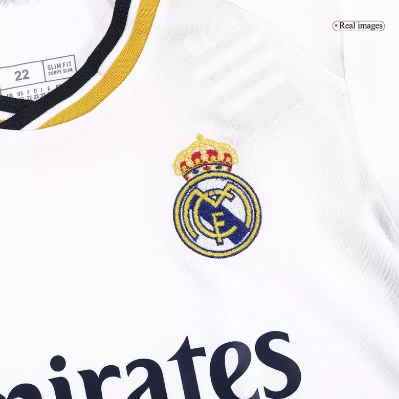 Real Madrid Home Long Sleeve Kids Soccer Jerseys Kit 2023/24 - vstockx