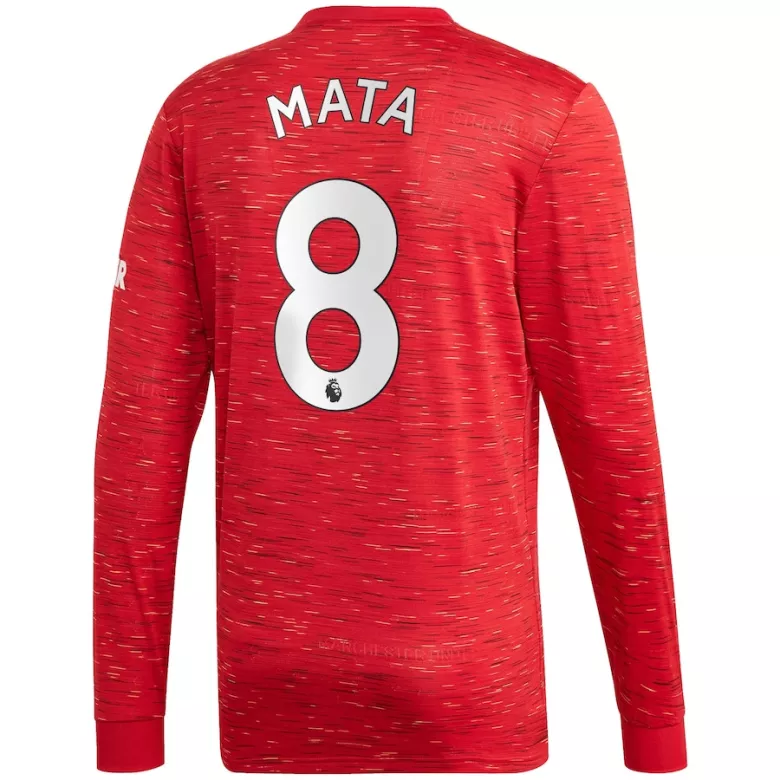MATA #8 Manchester United Home Long Sleeve Soccer Jersey 2020/21 - vstockx