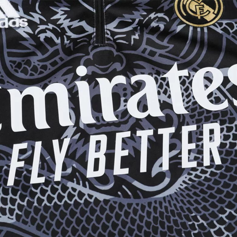 Real Madrid 1/4 Zip Tracksuit 2023/24 Kids Black - vstockx