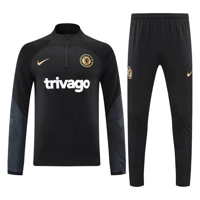 Chelsea 1/4 Zip Tracksuit 2022/23 Black - vstockx