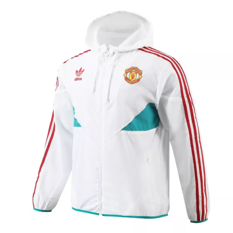 Manchester United Hoodie Windbreaker Jacket 2023/24 - White - vstockx
